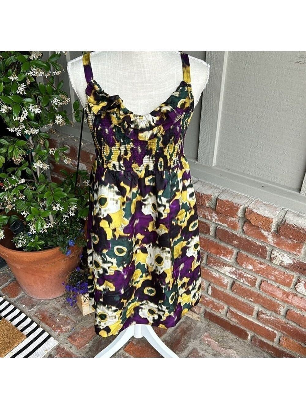 Anthropologie Purple and Yellow Floral Dress - Picture 10 of 13